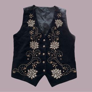 Vintage velvet beaded vest